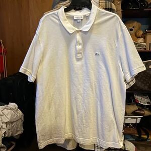 Lacoste Men’s White Polo Shirt US 3XL (FR 8) Regular Fit Classic Croc Logo
